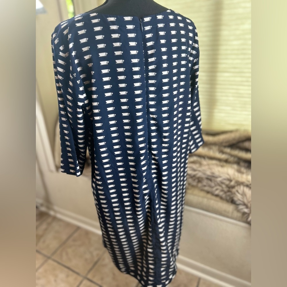 Gap Navy/White Shift Dress with Coffee Cup Print - Picture 3 of 4